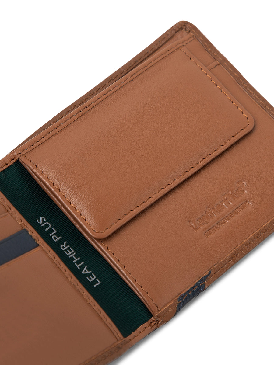 Leather Plus wallet stitching detail