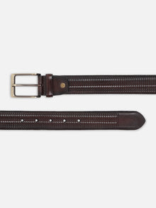 Dual-Texture with Basket Weave Leather Belt