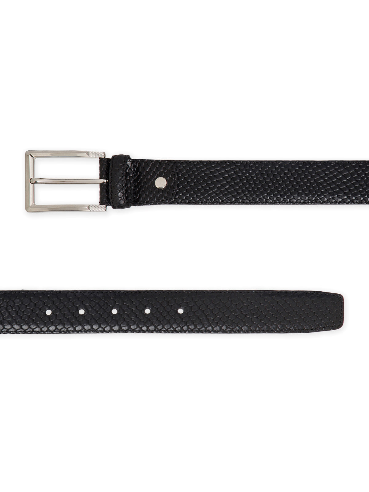 Plus Size Woven Texture Autolock Leather Belt