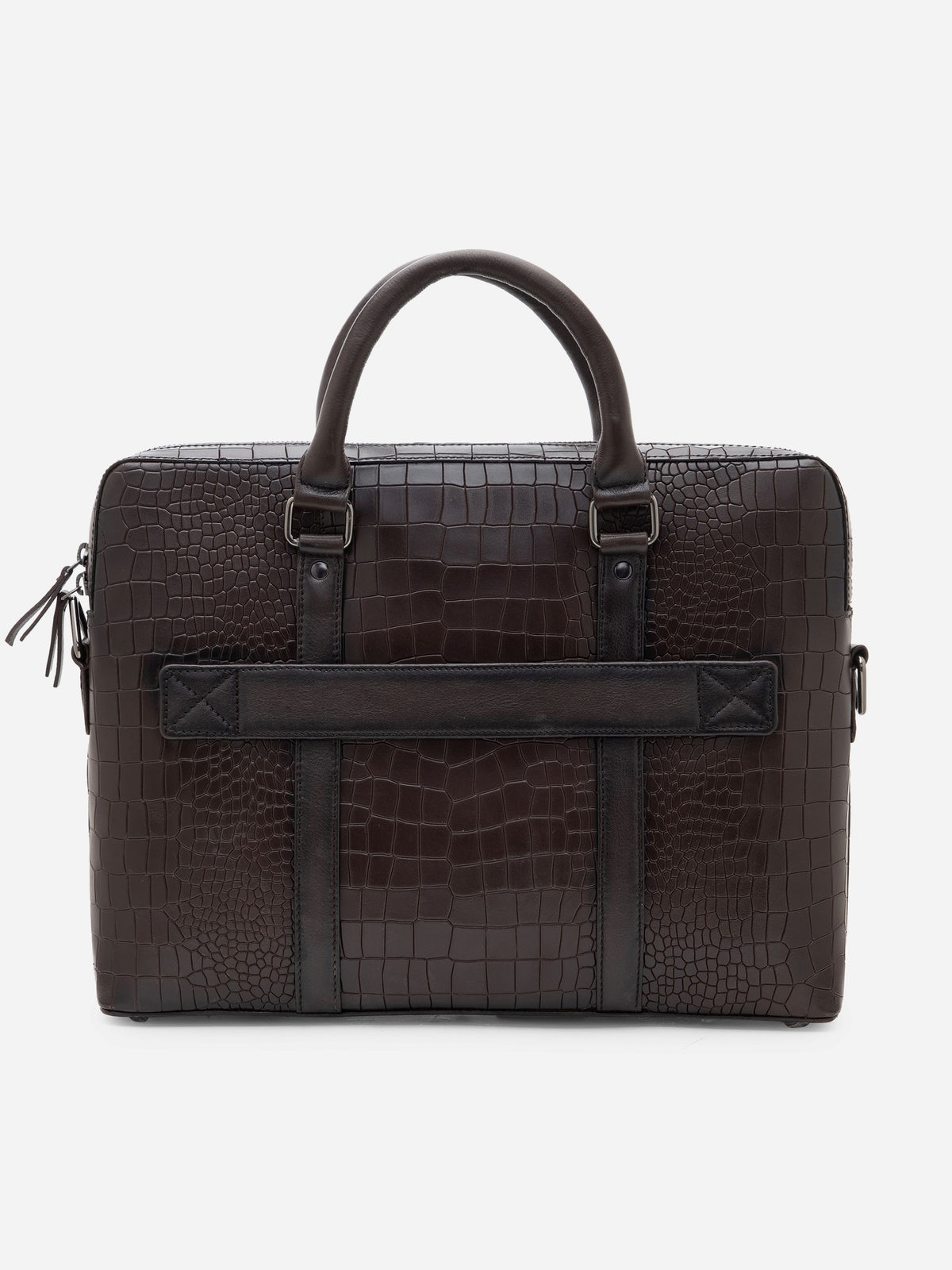 Croc-Embossed Executive Laptop Bag