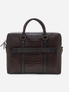 Croc-Embossed Executive Laptop Bag