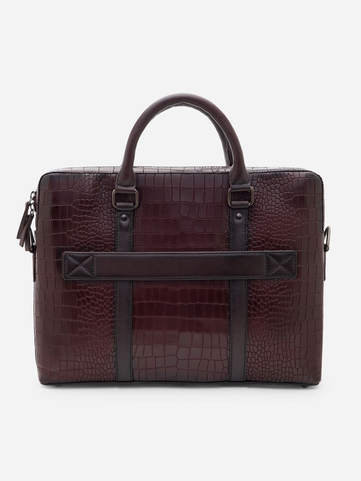 Croc-Embossed Executive Laptop Bag