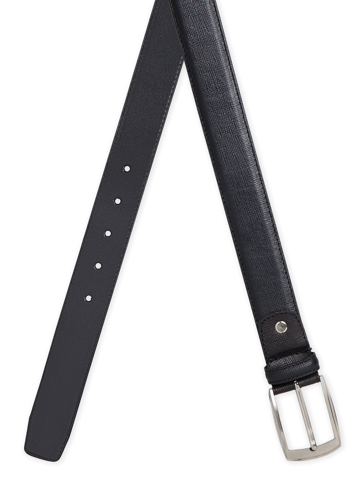 Plus Size Crosshatch Embossed Autolock Leather Belt