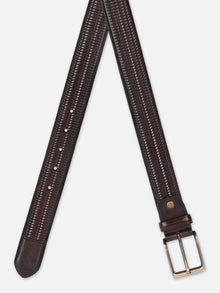 Dual-Texture with Basket Weave Leather Belt