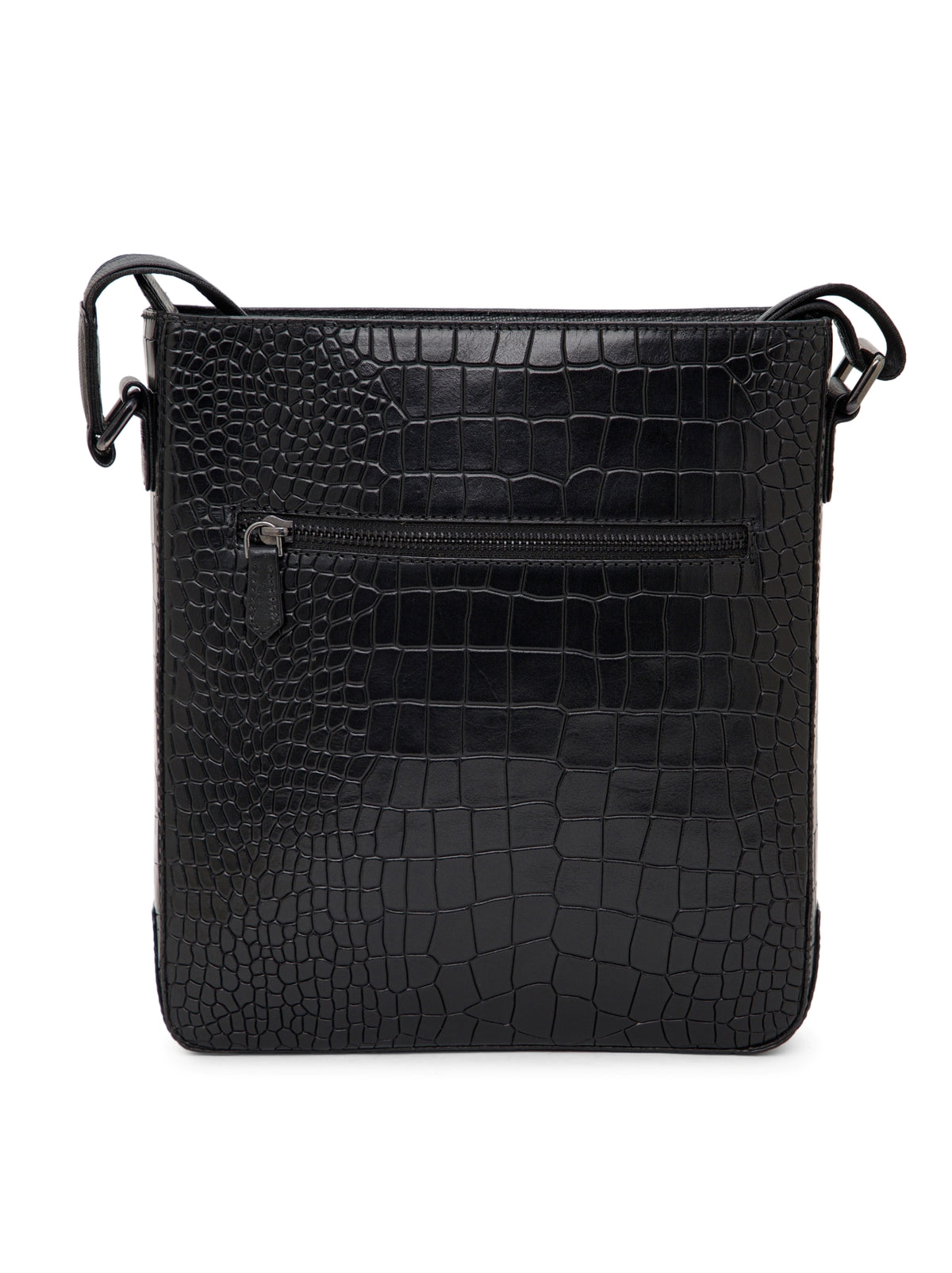 Croc-Embossed Leather Sling Bag