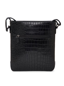 Croc-Embossed Leather Sling Bag
