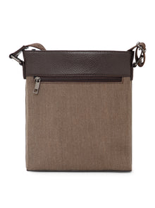 Dual-Texture Leather Sling Bag