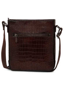 Croc-Embossed Leather Sling Bag