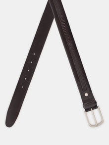 Edge Stitch Embossed Formal Leather Belt