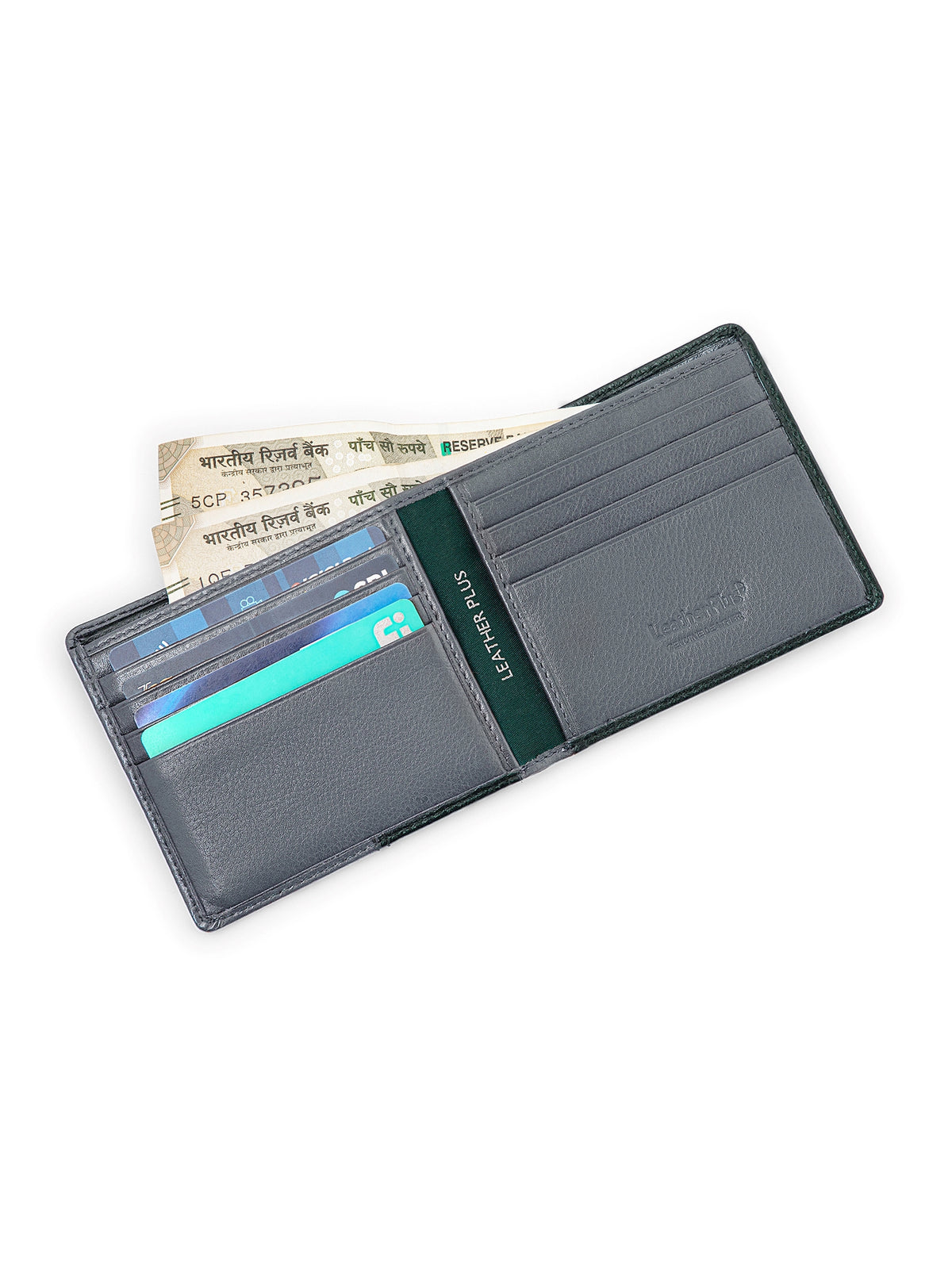 Dual-Tone Grain Finish Leather Wallet