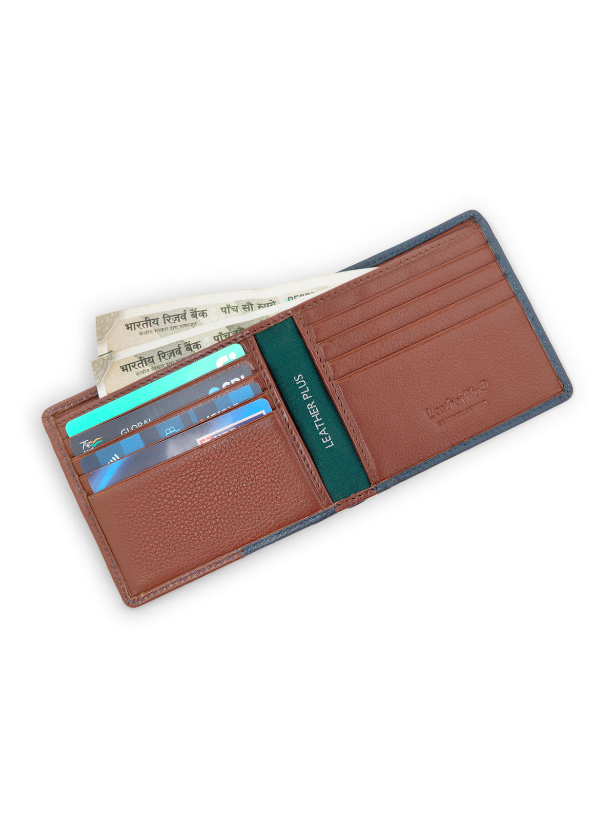 Dual-Tone Grain Finish Leather Wallet