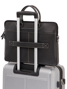 Contrast Stitched Leather Laptop Sleeve SV16-6001