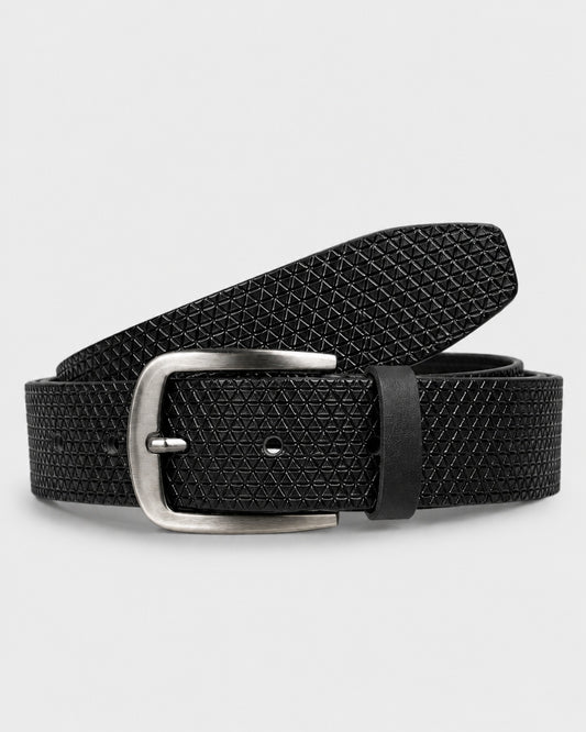 Classic Leather Belt with Contrast Stitching
