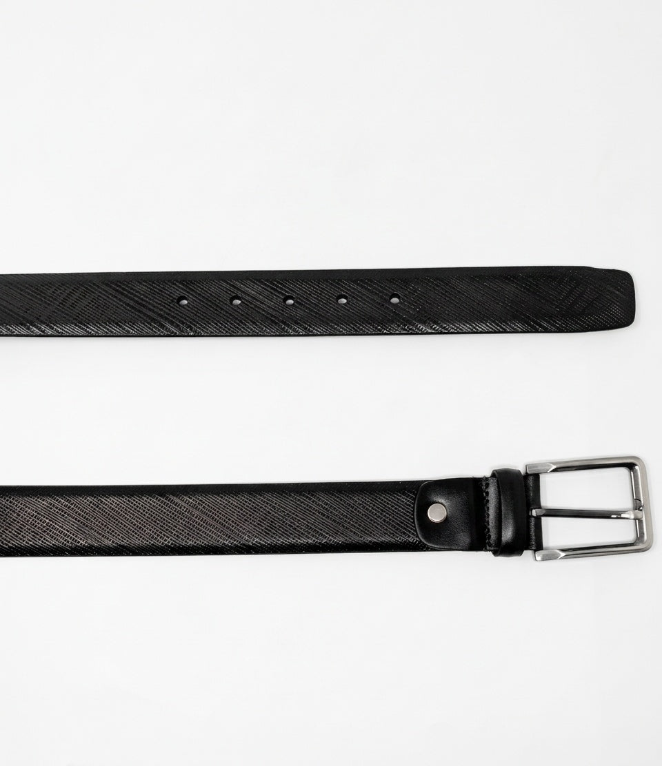 Classic  Leather Belt with Contrast Stitching