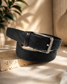 Classic  Leather Belt with Contrast Stitching