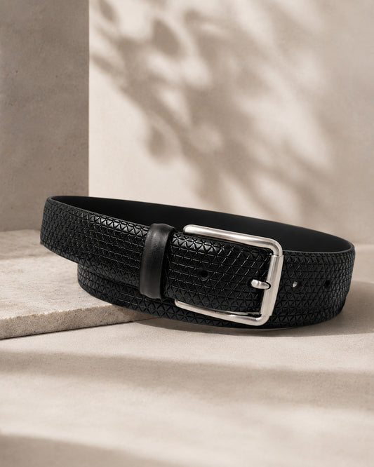 Slant Leather Pattern Belt