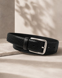Slant Leather Pattern Belt