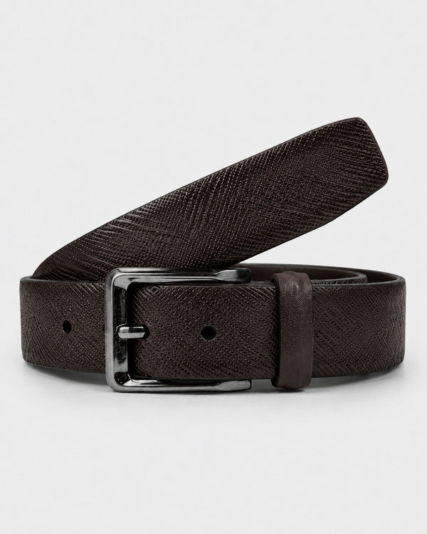 Classic Leather Belt with Contrast Stitching