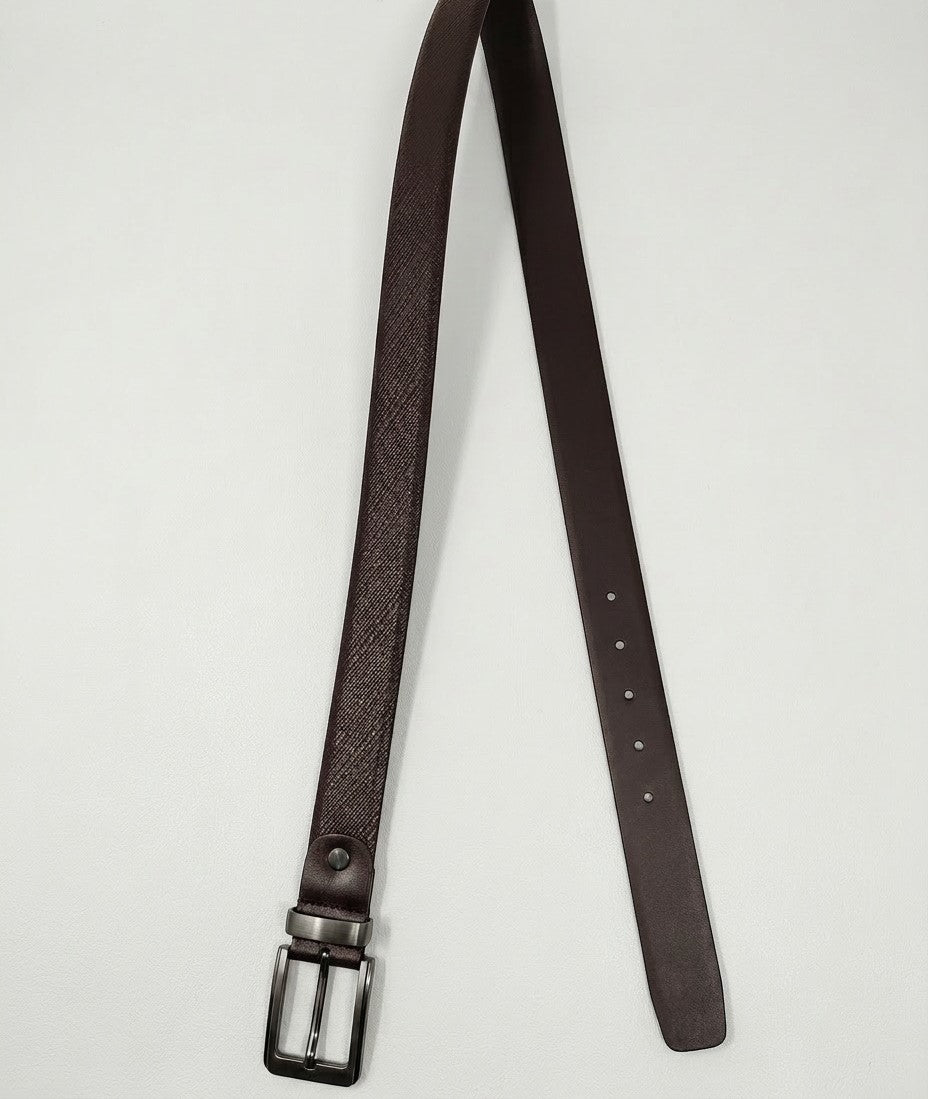 Classic Leather Belt with Contrast Stitching