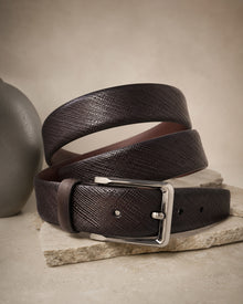 Classic Leather Belt with Contrast Stitching