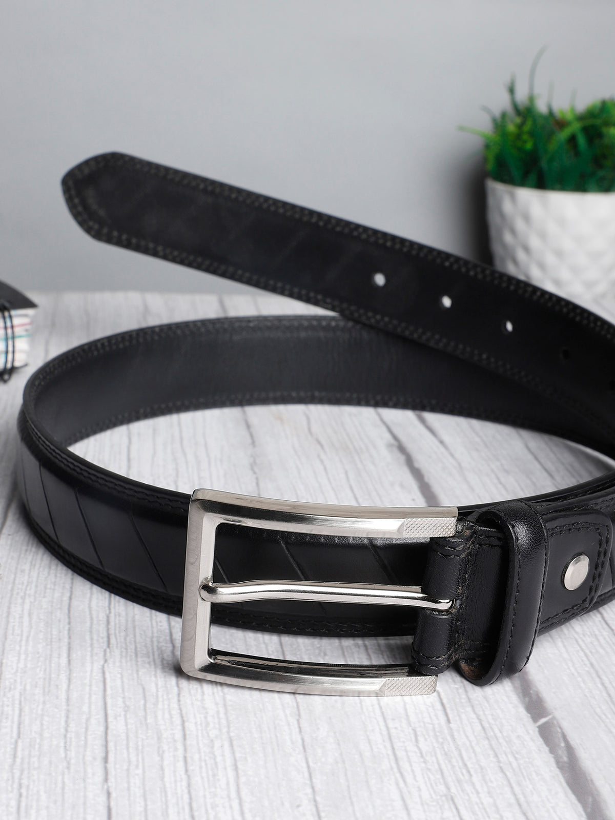 Slant Panel Pattern Belt