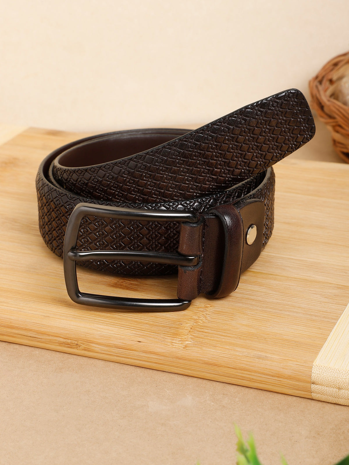 Diamond Crosshatch Embossed Belt