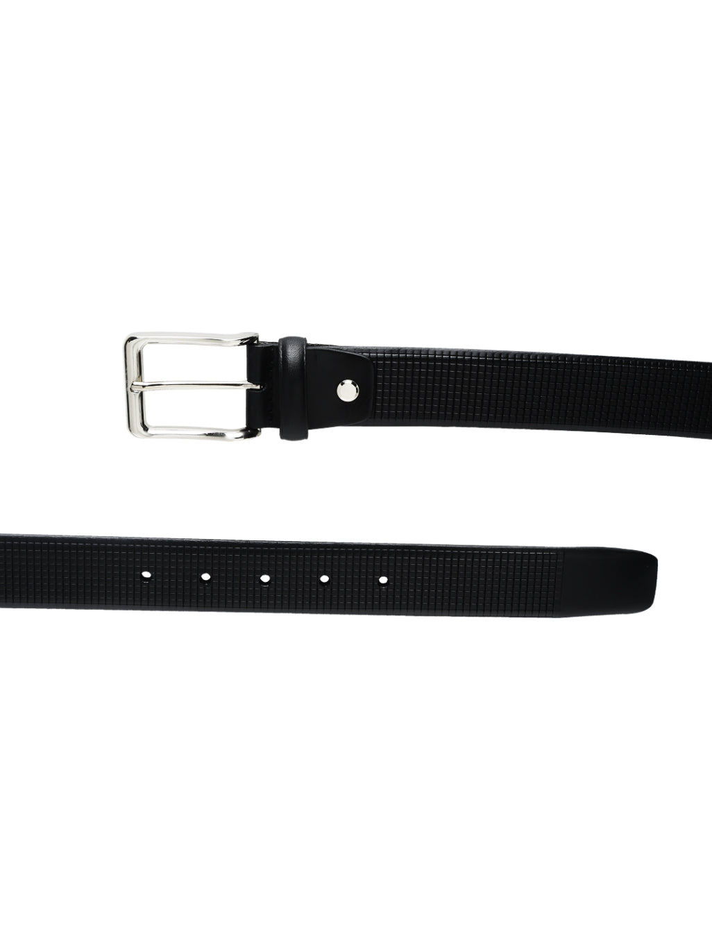 Square Grid Embossed Crafted Leather Belt