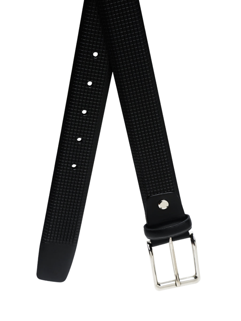 Square Grid Embossed Crafted Leather Belt