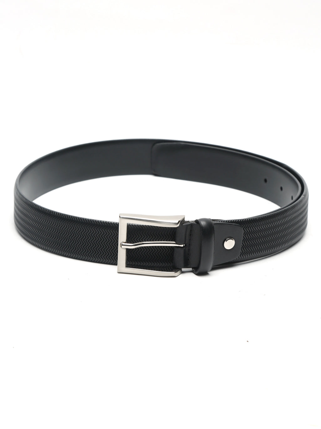 Premium Herringbone Texture Leather Belt