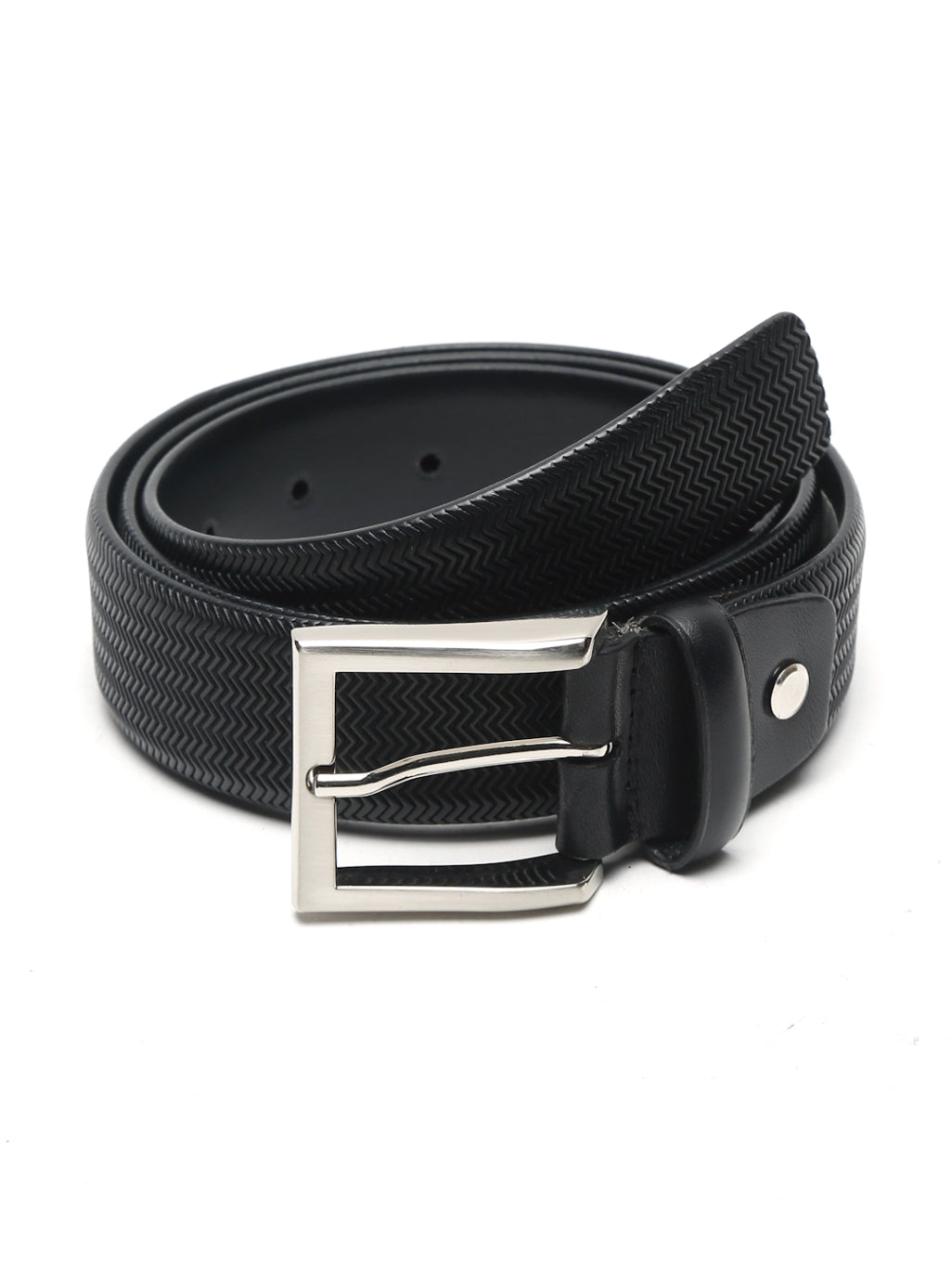 Premium Herringbone Texture Leather Belt