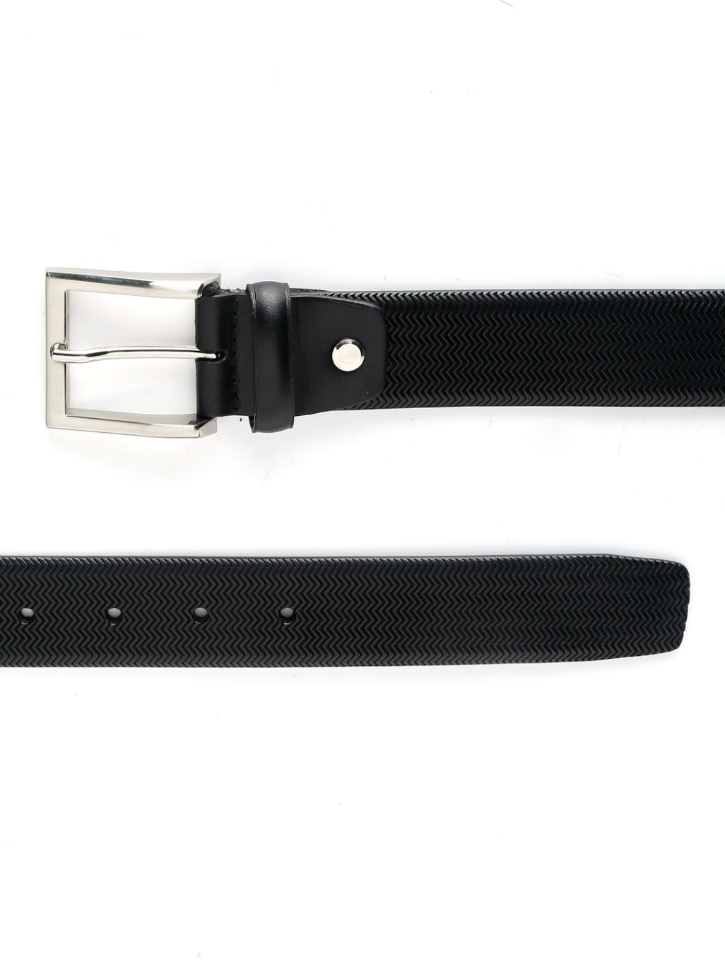 Premium Herringbone Texture Leather Belt