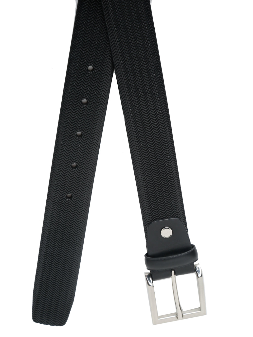 Premium Herringbone Texture Leather Belt