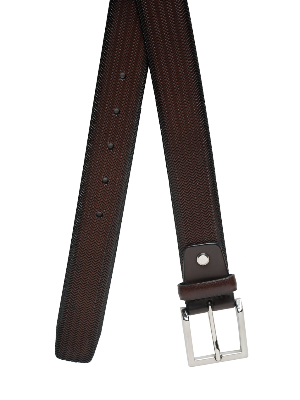Premium Herringbone Texture Leather Belt