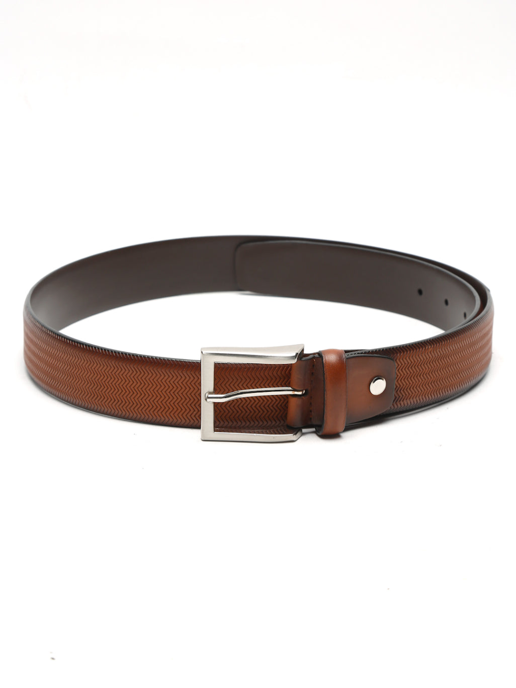 Premium Herringbone Texture Leather Belt