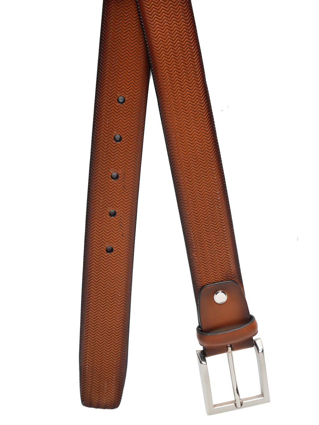 Premium Herringbone Texture Leather Belt