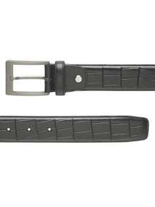 Crocodile Embossed Leather Belt