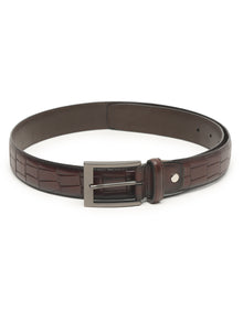 Crocodile Embossed Leather Belt