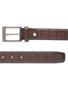 Crocodile Embossed Leather Belt