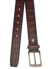 Crocodile Embossed Leather Belt
