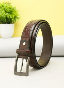 Crocodile Embossed Leather Belt