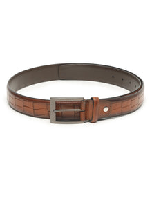 Crocodile Embossed Leather Belt