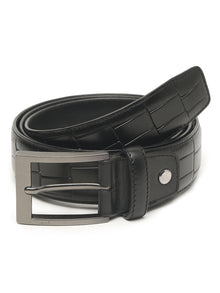 Crocodile Embossed Leather Belt