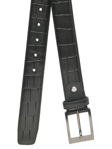 Crocodile Embossed Leather Belt