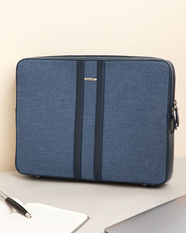 Woven Texture Leather Laptop Sleeve