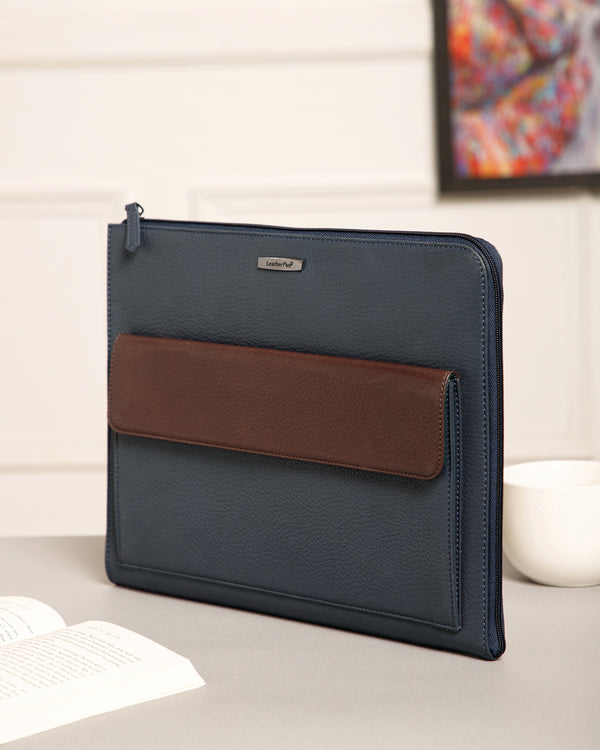 Colorblock Leather Laptop Sleeve