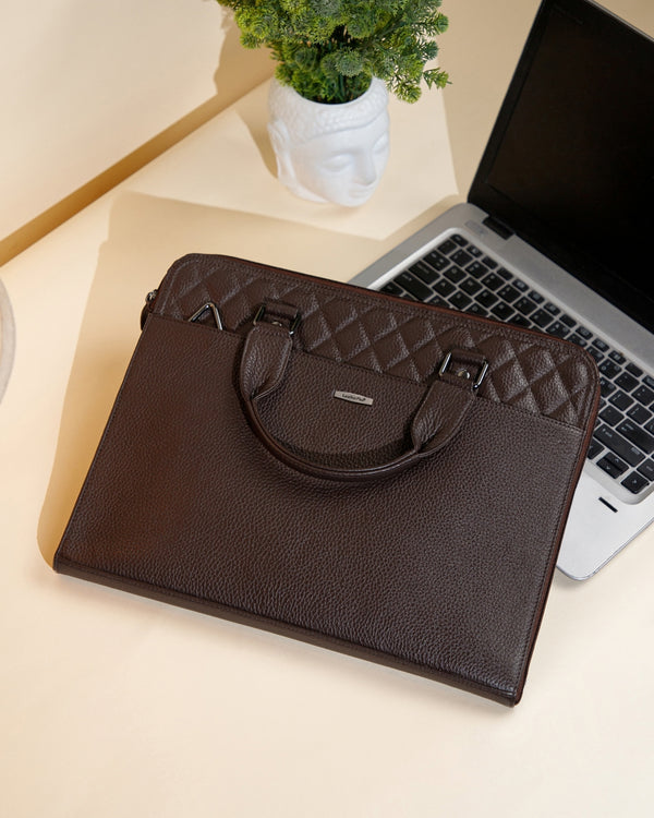 Quilted Leather Laptop Bag