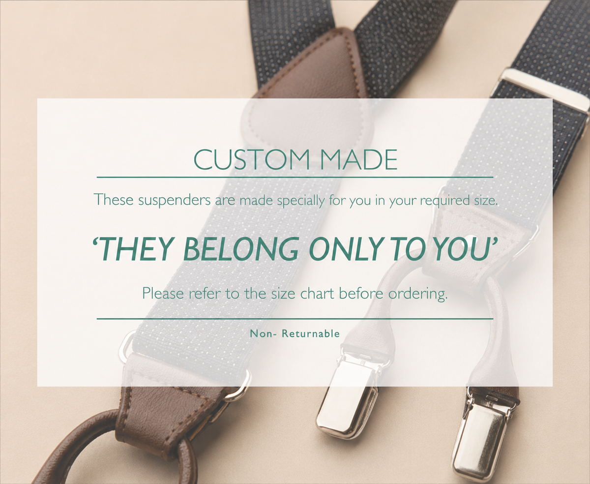 Black Dotted Elastic Suspenders