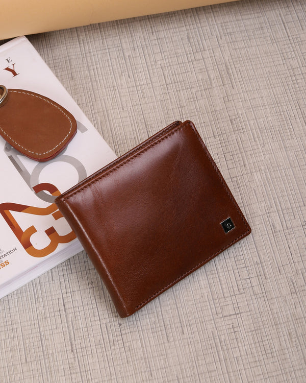 Ornate-Texture Leather Wallet