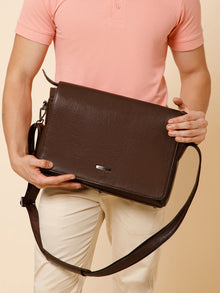 Flap Leather Laptop Bag
