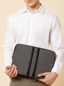 Woven Texture Leather Laptop Sleeve